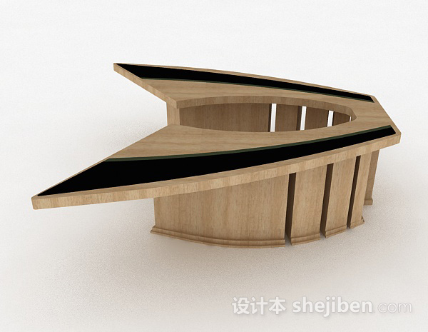 设计本棕色会议桌3d模型下载