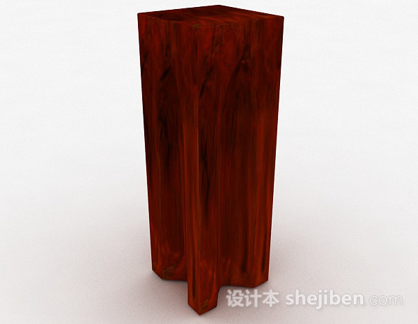 设计本方形木质矮凳3d模型下载
