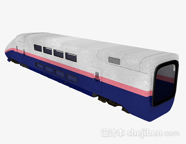 设计本白色高铁车头3d模型下载