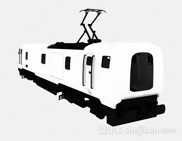 设计本白色高铁车厢3d模型下载