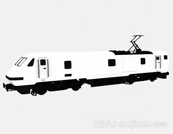 免费白色高铁车厢3d模型下载