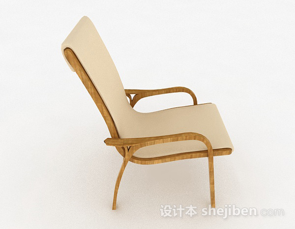 免费现代风格浅驼色家居椅3d模型下载
