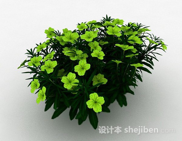免费绿色花朵绿植3d模型下载