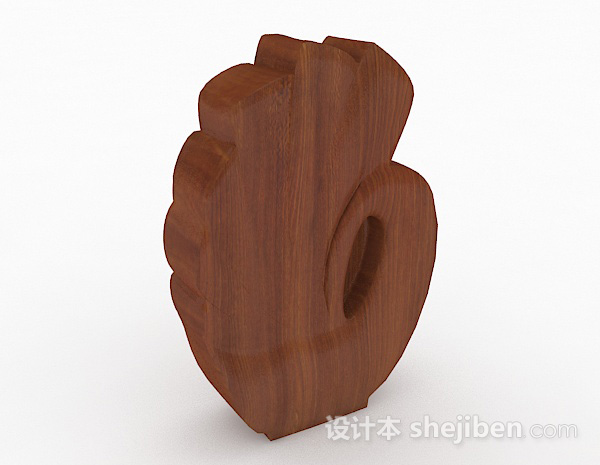 棕色木质雕刻摆设品3d模型下载
