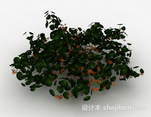 其它橙色小花观赏型花丛3d模型下载