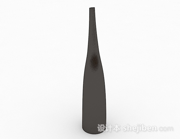 现代风格棕色陶瓷花瓶摆件3d模型下载