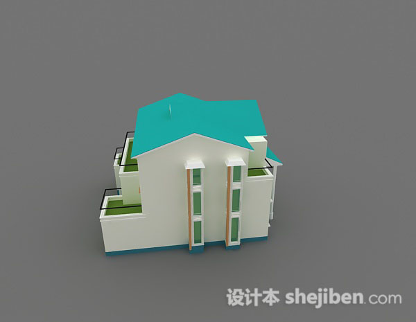 免费绿色小公寓3d模型下载
