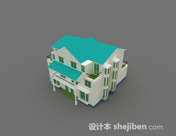 绿色小公寓3d模型下载