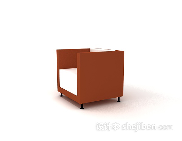 现代风格棕色单人沙发3d模型下载