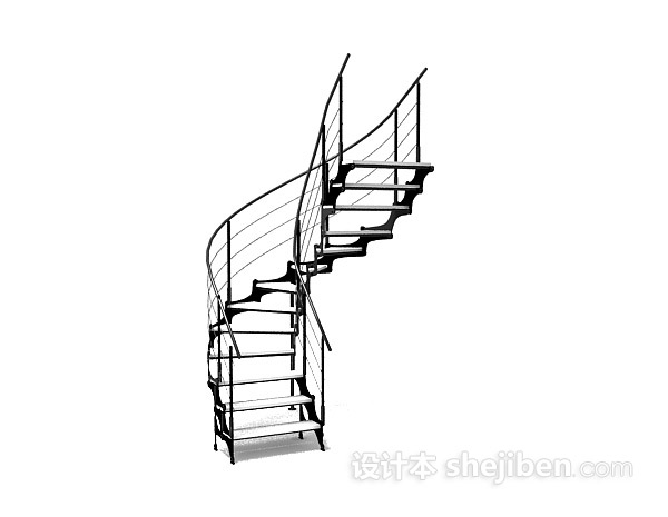 现代风格旋转楼梯3d模型下载