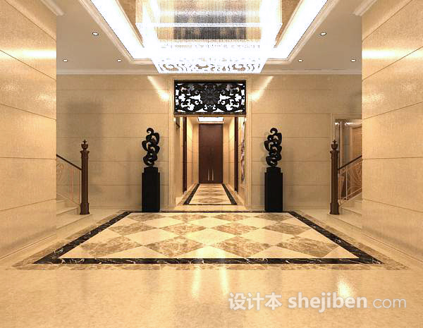 酒店电梯走廊3d模型