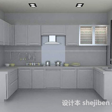 现代厨房3d模型下载