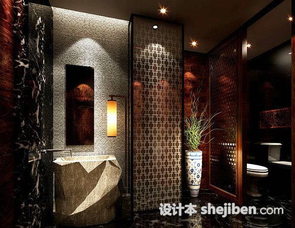 中式卫浴3d模型下载