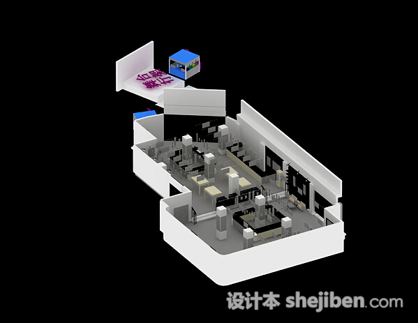 中国移动营业厅展厅3d模型下载